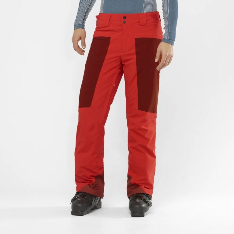 Red Salomon Brilliant Men\'s Ski Pants | IE ND3761